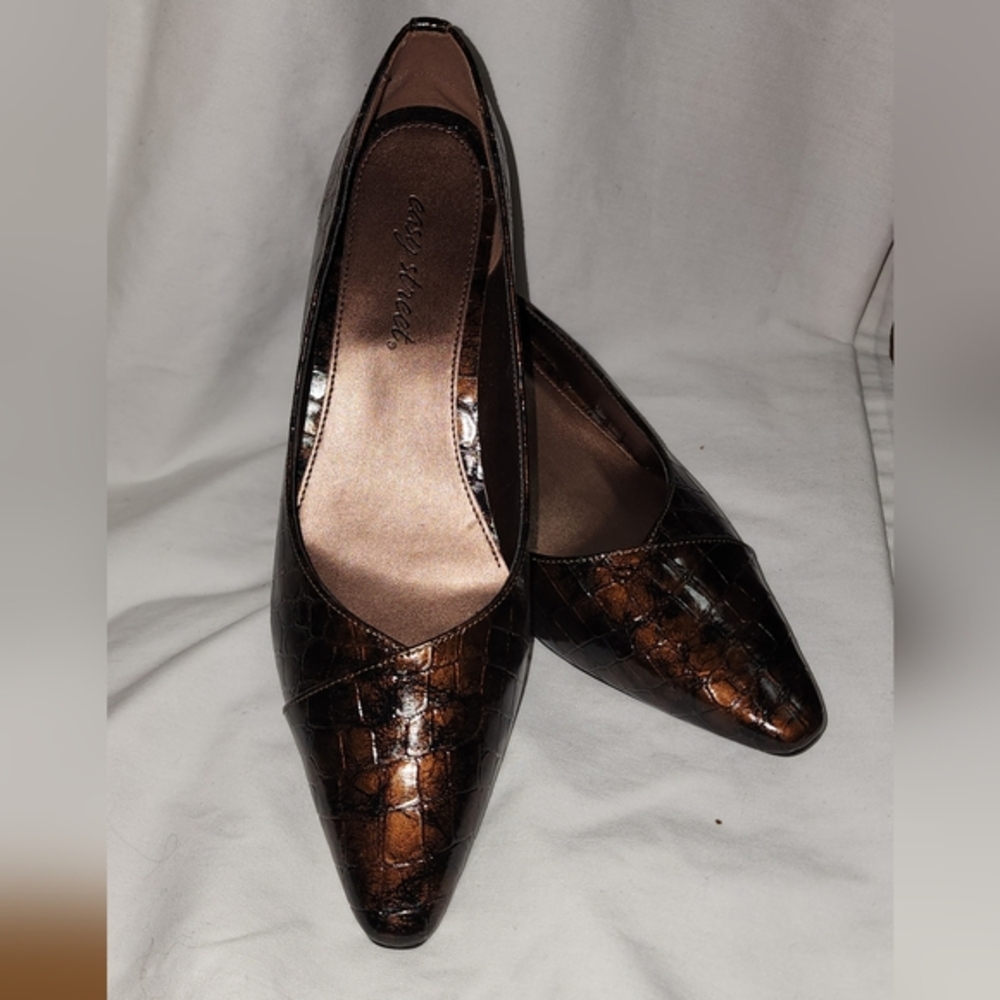 Easy Street Dark Brown Textured Flats